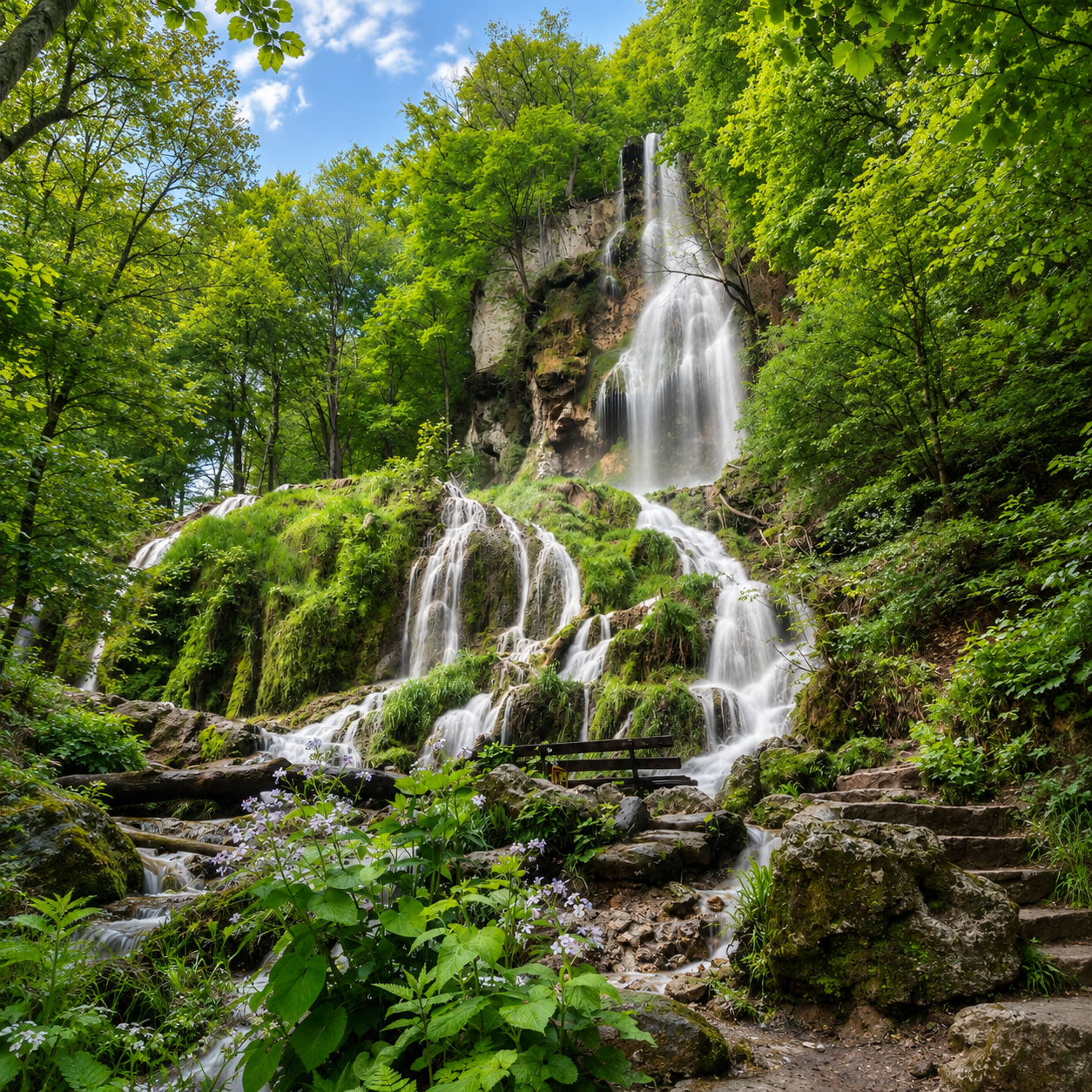 Uracher Wasserfall im Biosphärengebiet Schwäbische Alb